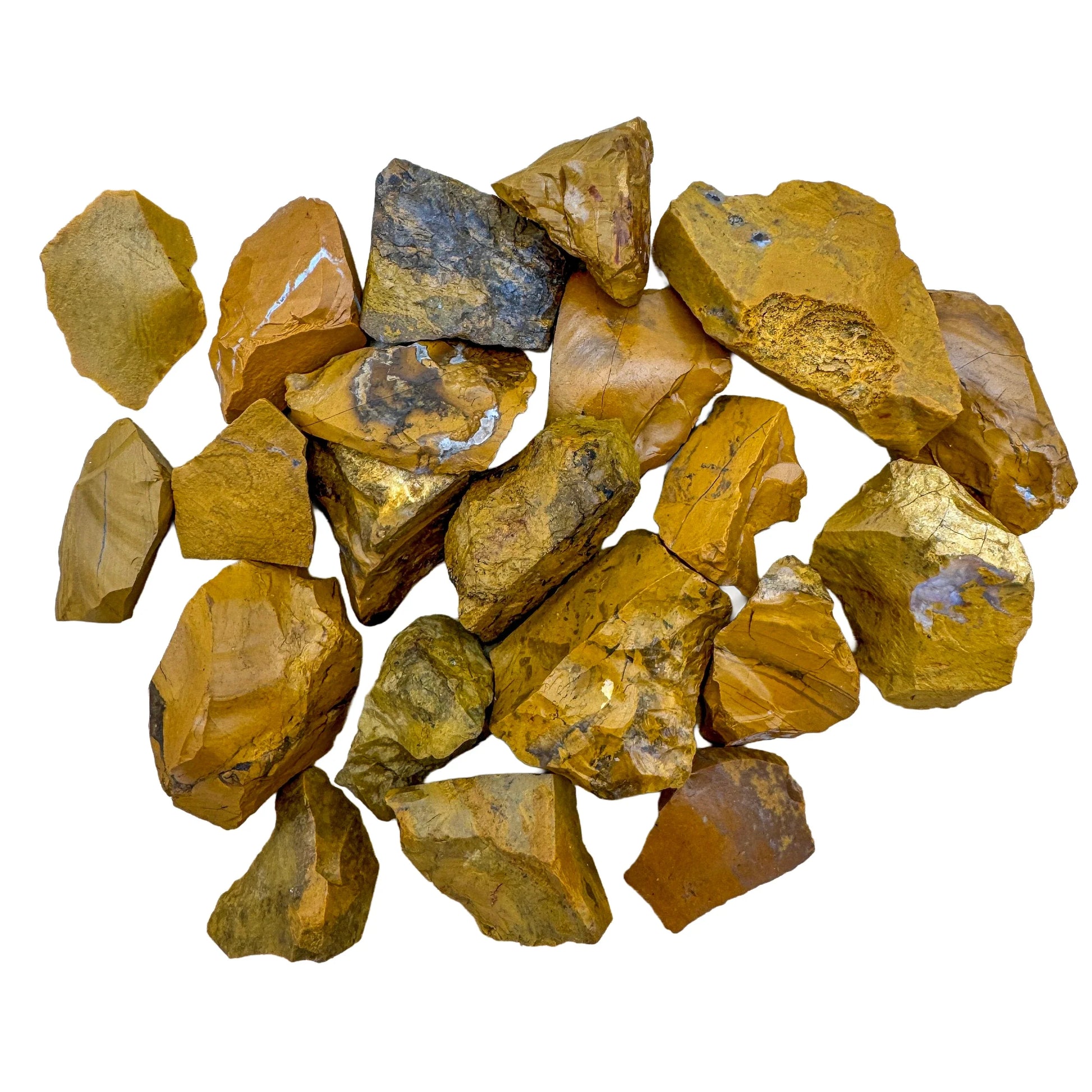 Detail capture of Yellow Jasper raw stone, showing untreated character.