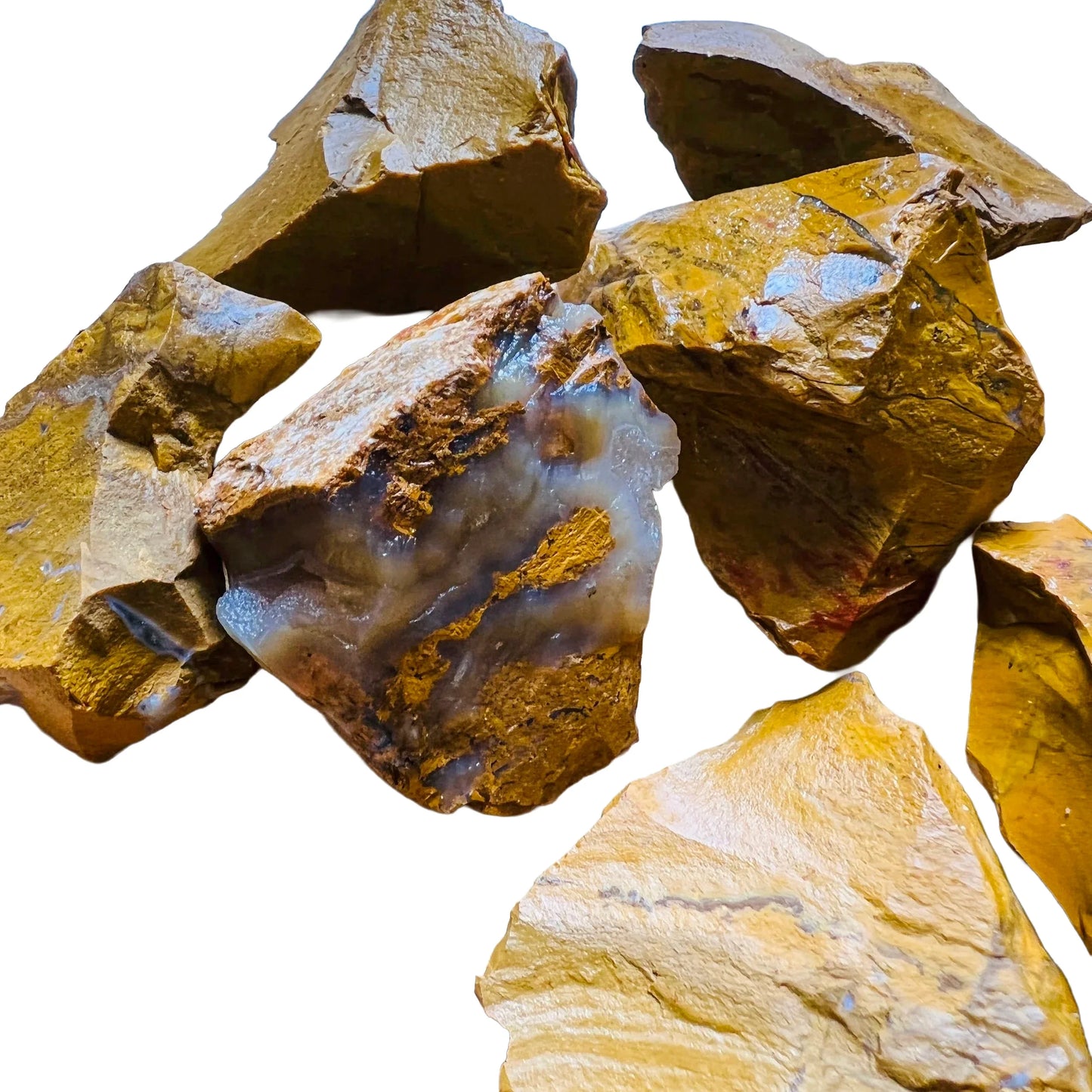 Grade aa yellow jasper raw held in hand for size reference