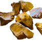 Back view of Grade AA Yellow Jasper raw showing natural surface