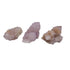 Three AA grade Cactus Spirit Quartz points from Mpumalanga, South Africa, laid side by side on white to show the 0.50 to 1.25 inch size range.