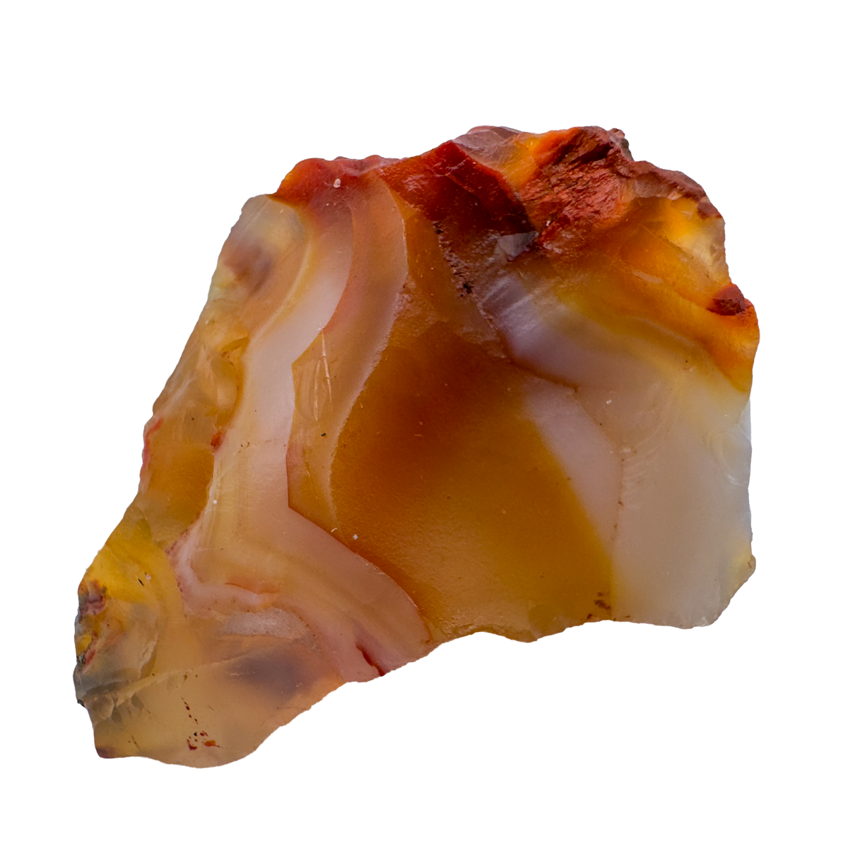 Close detail of AA Grade Carnelian raw stone from Madagascar