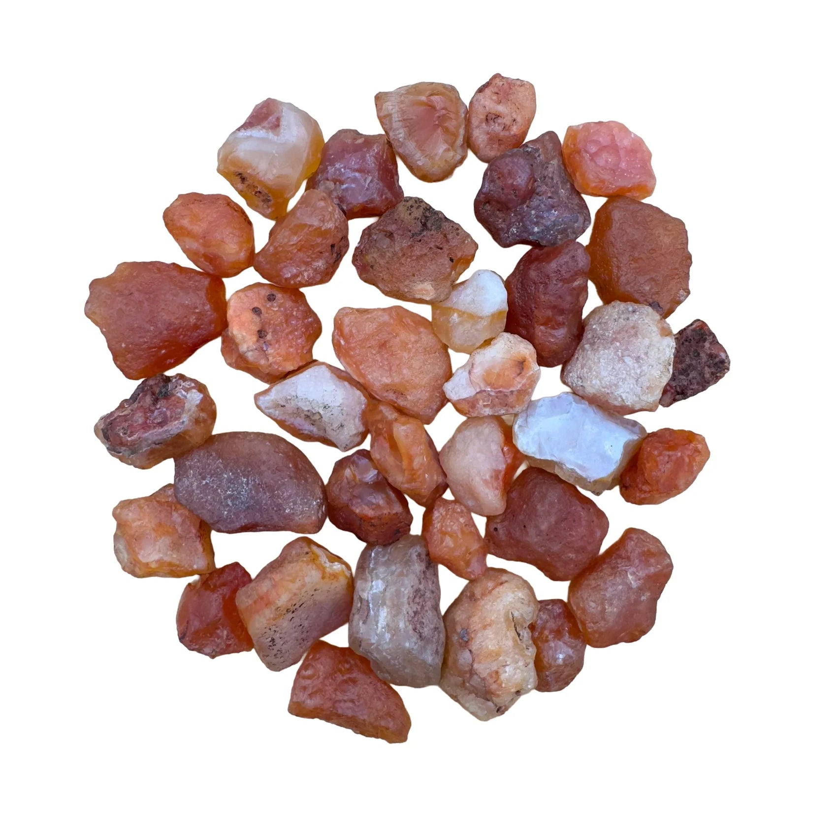 Raw Carnelian Crystals traditionally associated with Confidence, Creativity & Energy — orange rough, A grade directly from Malawi
