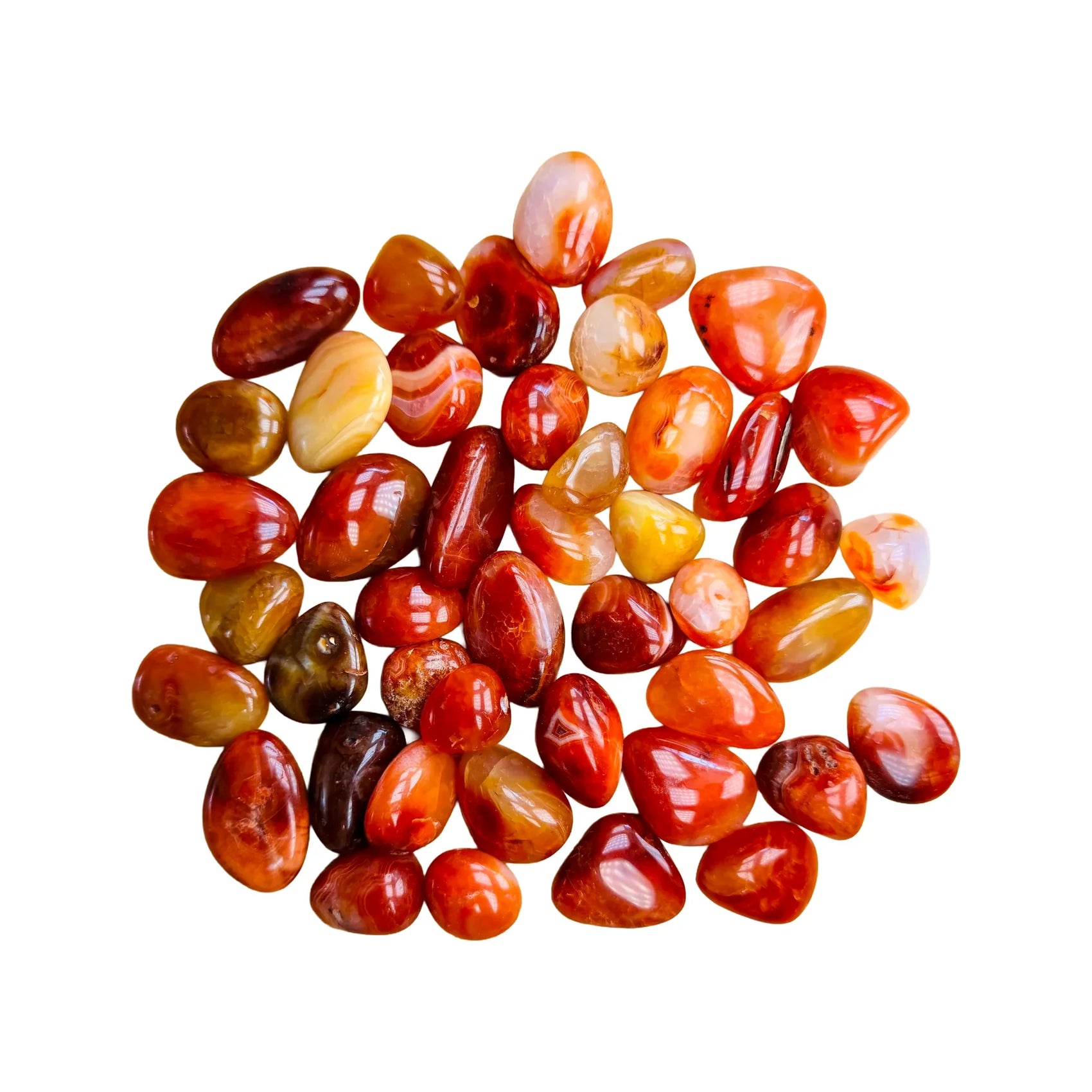 Polished Carnelian Palm Stones for Confidence, Creativity & Energy — orange smooth polished, AA grade from Madagascar