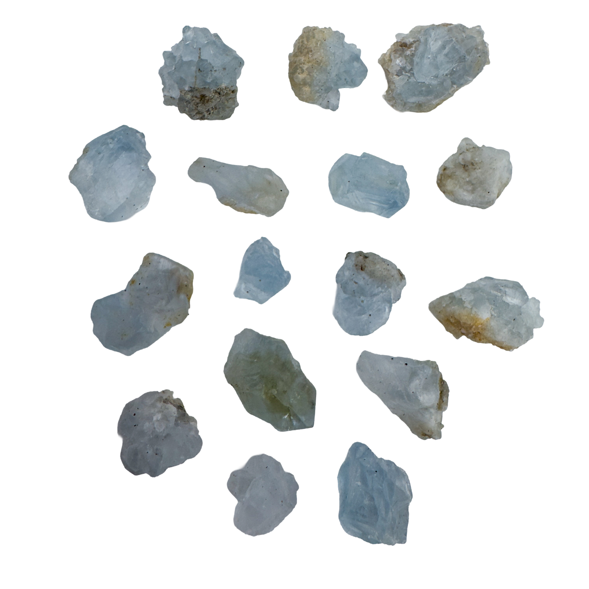 Group of AA Grade Celestite raw crystals from Madagascar