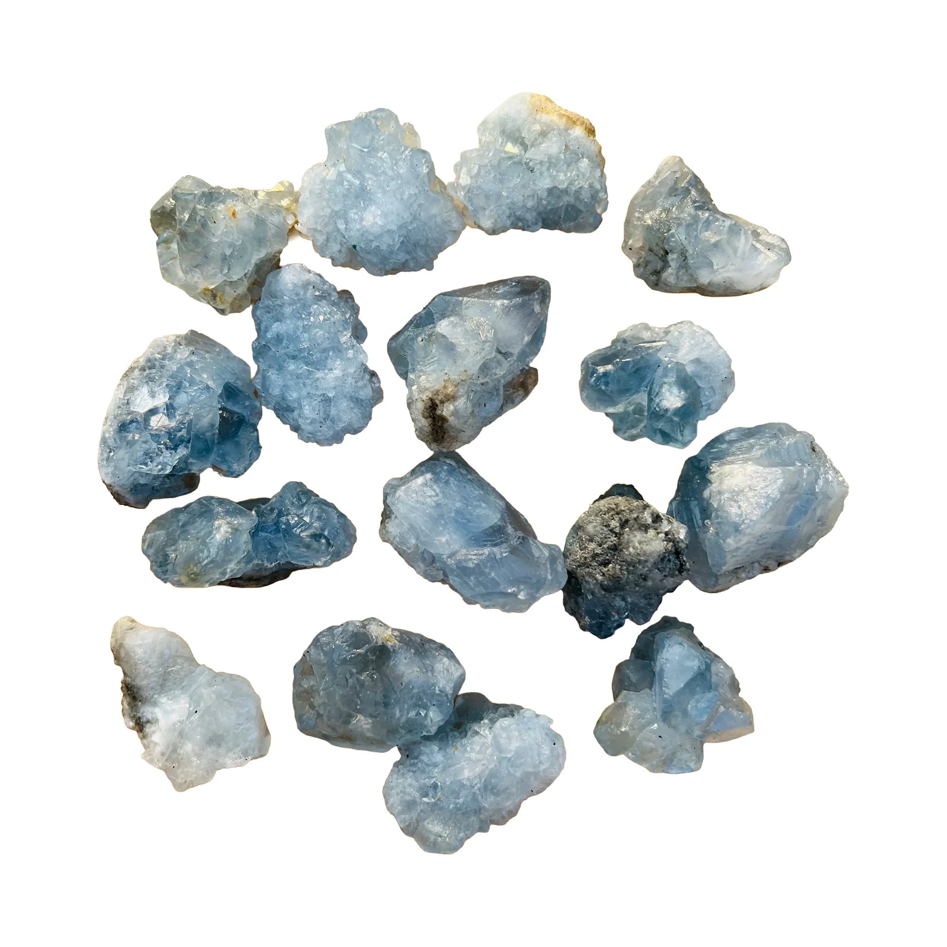 Celestite Crystals traditionally associated with Intuition, Meditation & Sleep — blue rough, hand-selected AA directly from Madagascar