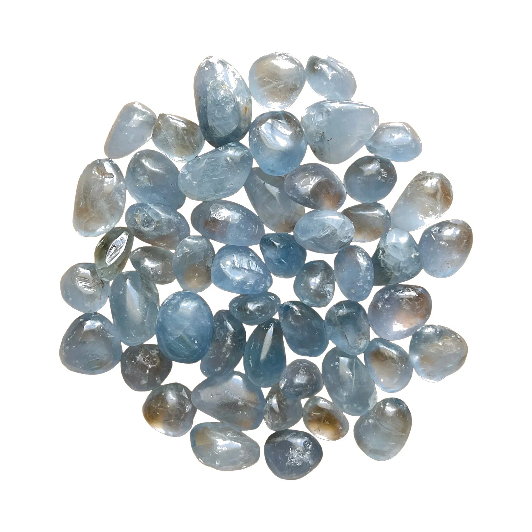 Celestite Palm Stones for Intuition, Meditation & Sleep — blue smooth polished, AA grade from Madagascar