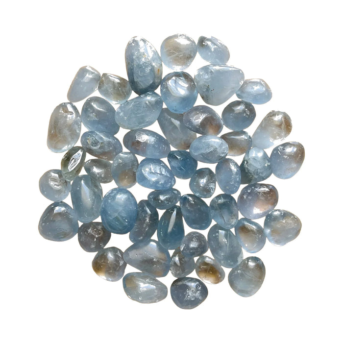Celestite Palm Stones for Intuition, Meditation & Sleep — blue smooth polished, AA grade from Madagascar