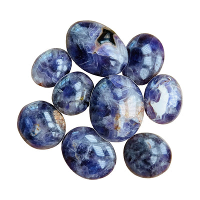 Polished Chevron Amethyst Palm Stones to support Focus, Intuition & Meditation — purple smooth polished, AA grade from Madagascar