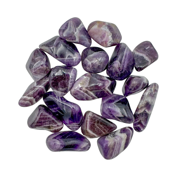 Chevron Amethyst Crystals for Focus, Intuition & Meditation & Third Eye & Crown Support — purple polished, AA grade from Zambia