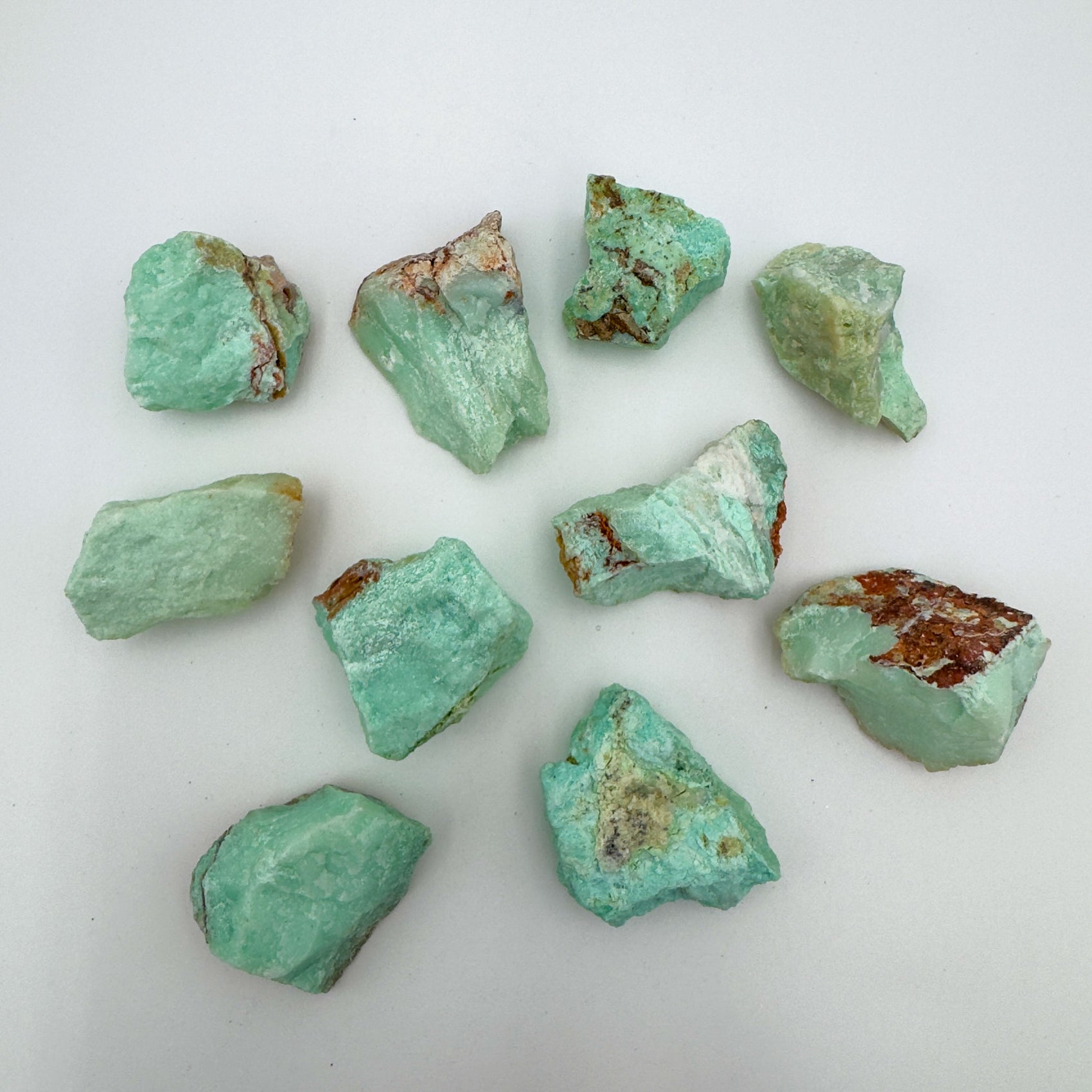 Raw Chrysoprase rough from Minas Gerais Brazil bulk lot