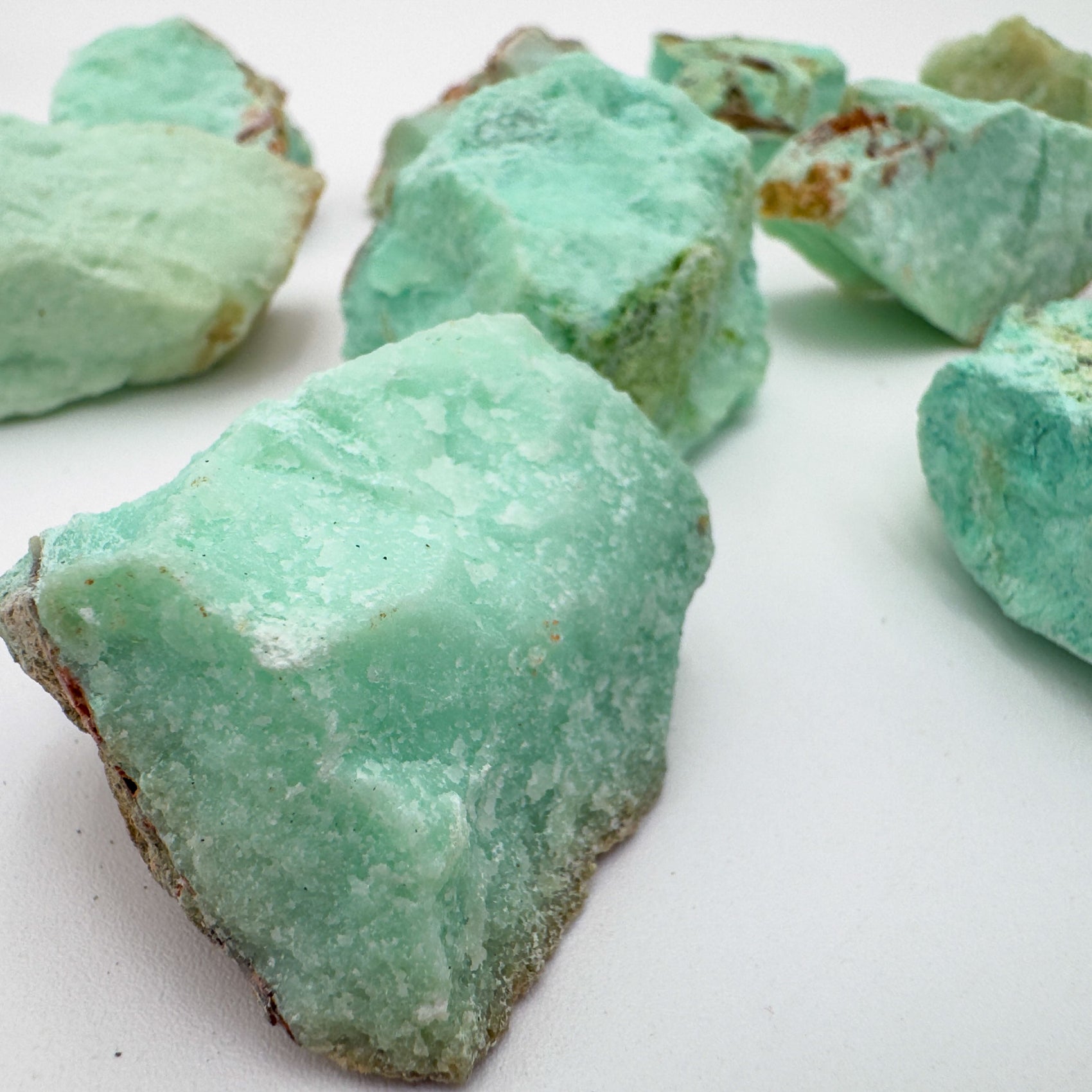 Raw Chrysoprase rough from Minas Gerais Brazil bulk lot