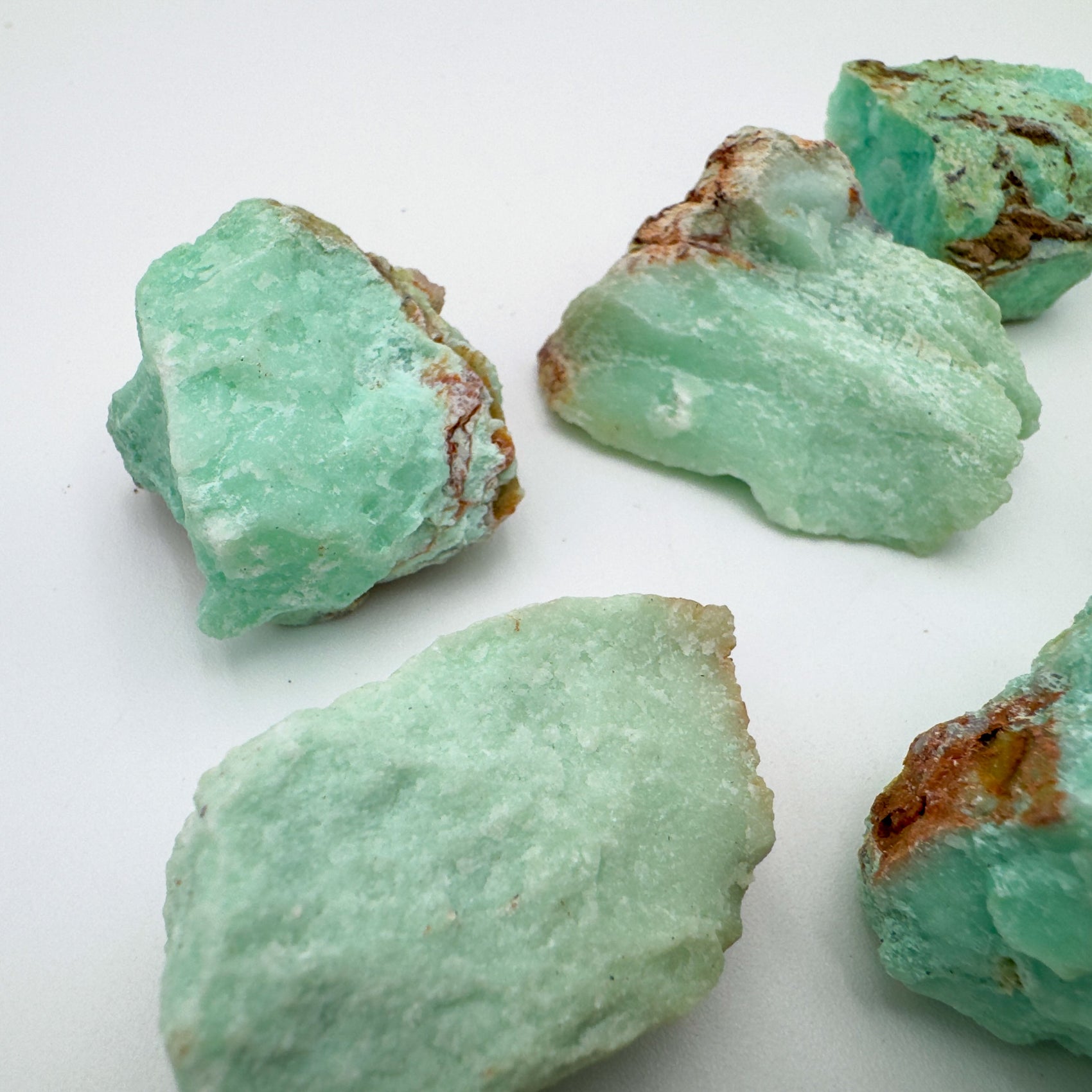 Raw Chrysoprase rough from Minas Gerais Brazil bulk lot