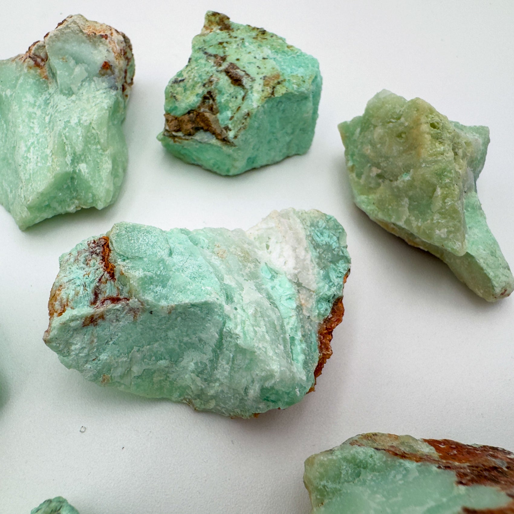 Raw Chrysoprase rough from Minas Gerais Brazil bulk lot