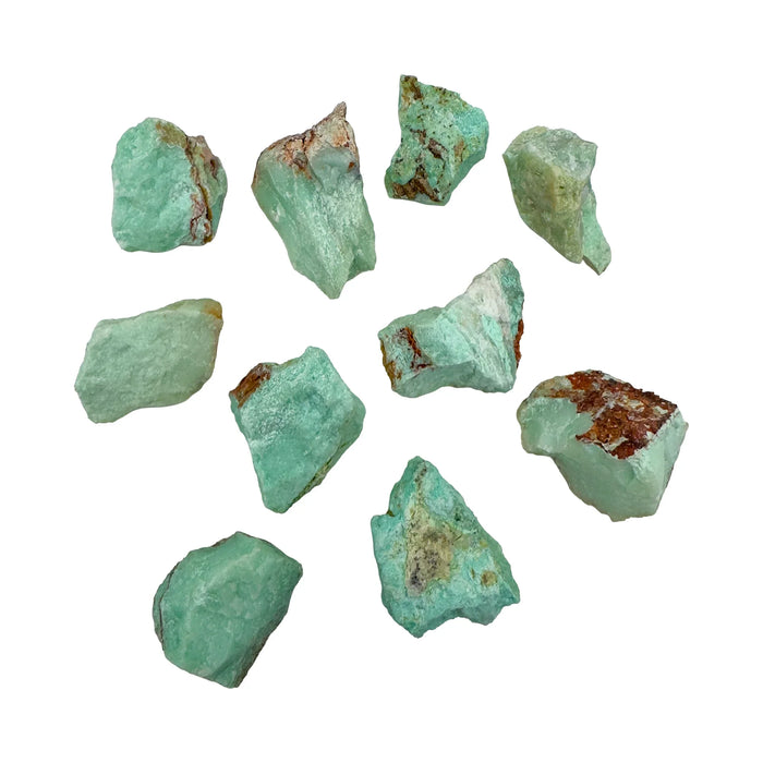 Chrysoprase Crystals for Abundance, Joy & Heart Chakra Support — green rough natural, AA grade from Brazil