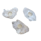 Three clear quartz candle holders from Brazil, natural crystal clusters with drilled tea light wells