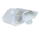 Clear quartz candle holder side view showing crystal thickness and flat cut base