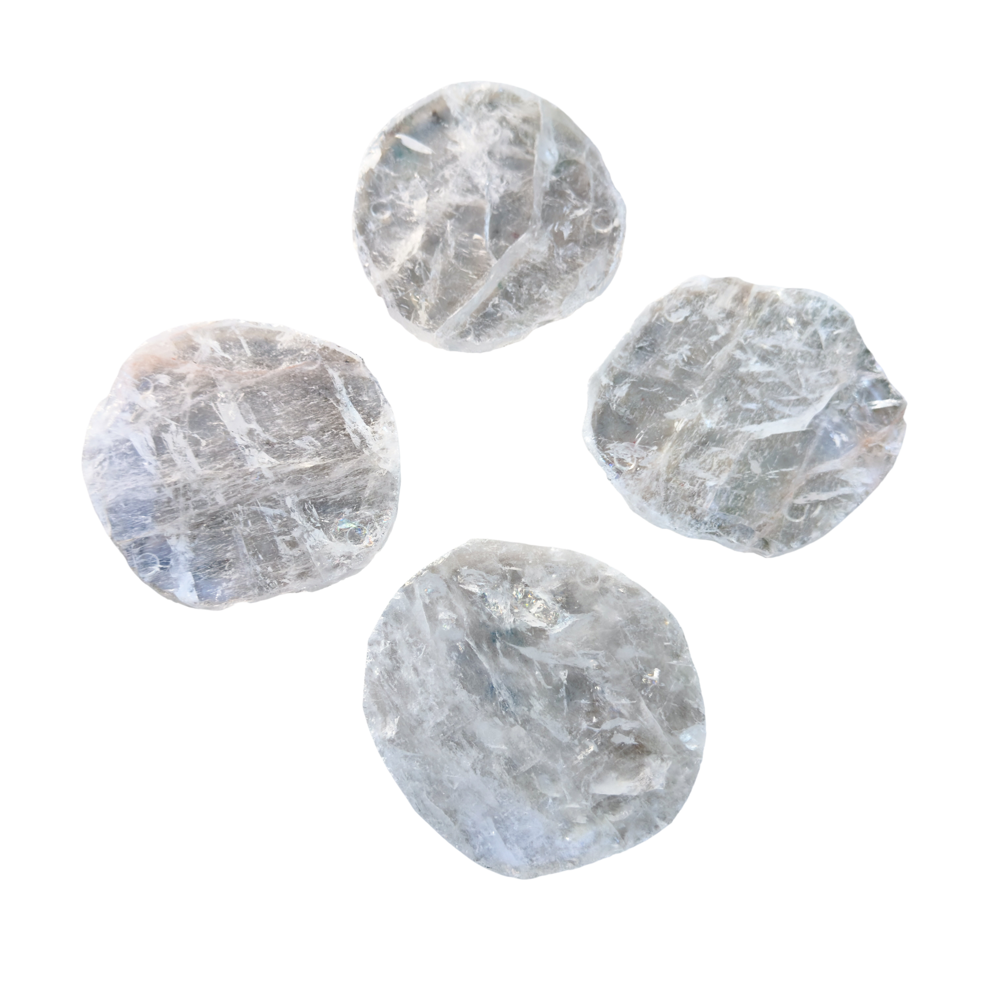 Clear Quartz coasters from Brazil, alternate view