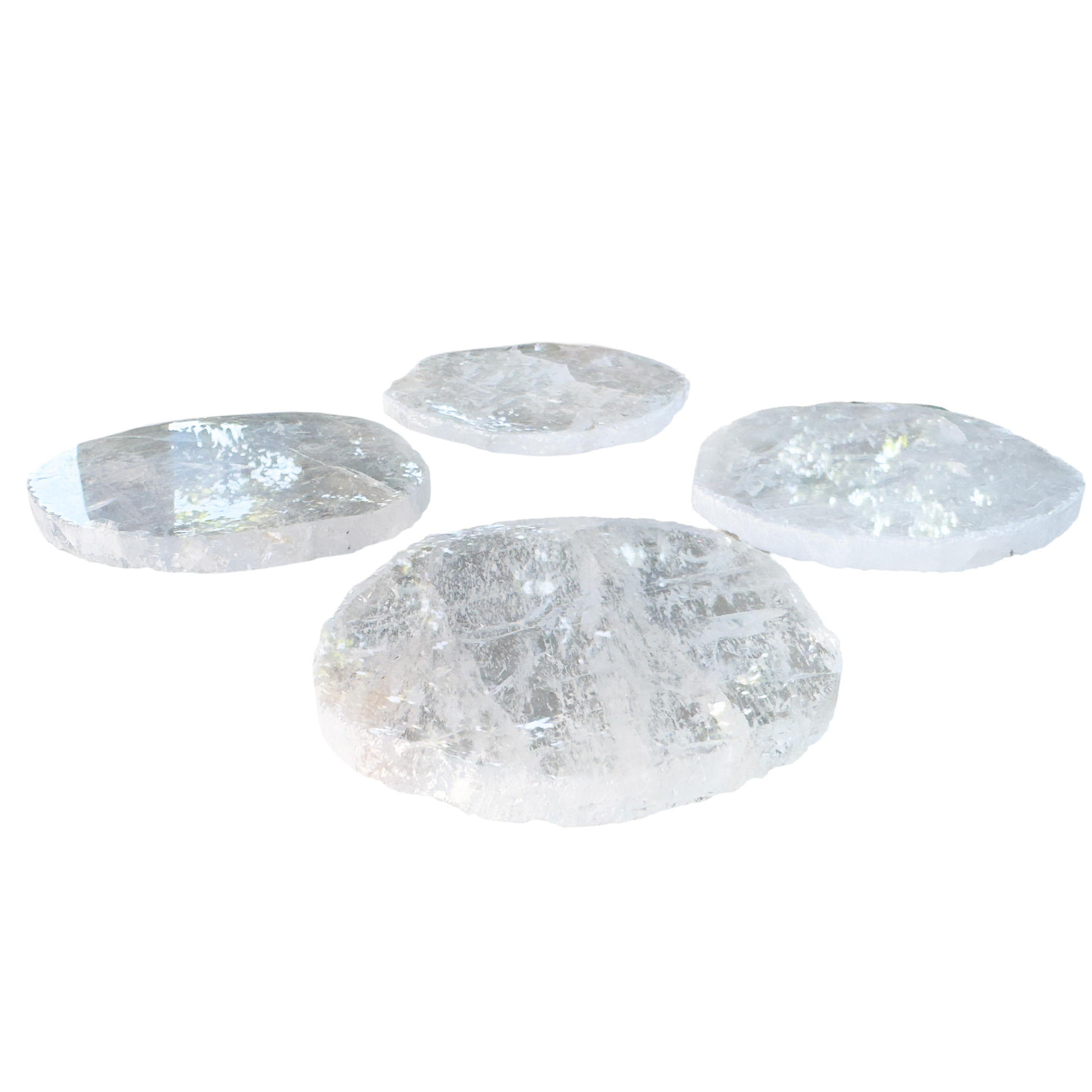 Clear Quartz coasters from Brazil, alternate arrangement