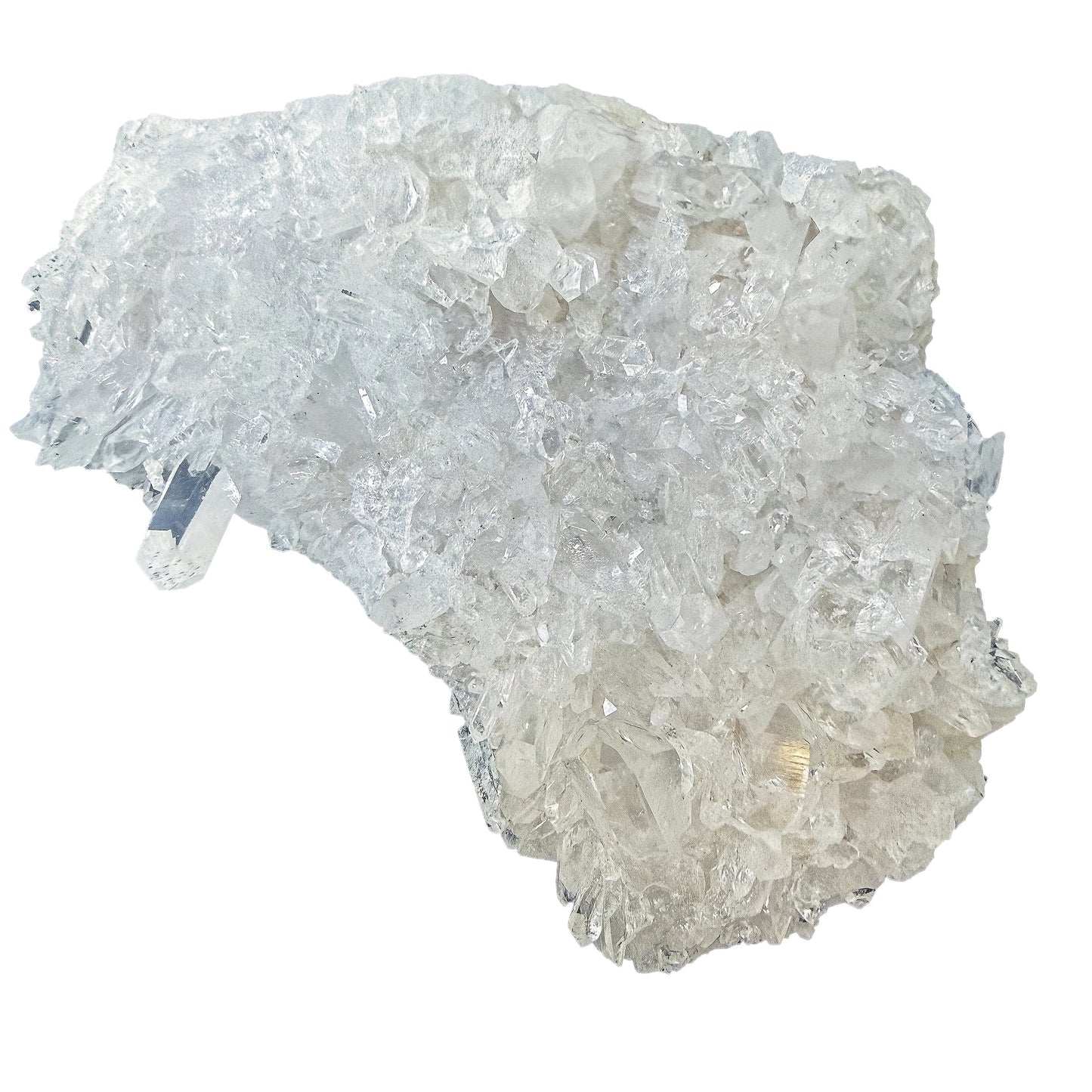 Opposite orientation of the Clear Quartz specimen showing the full outline