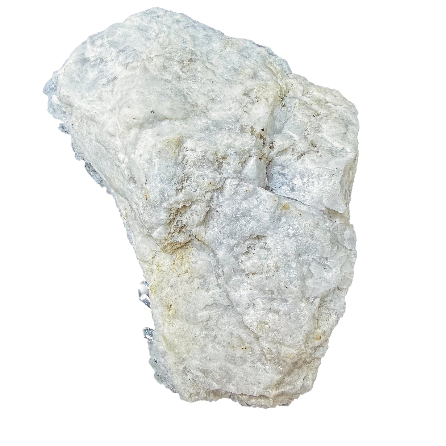 Close detail on the crystal faces across the Clear Quartz cluster surface