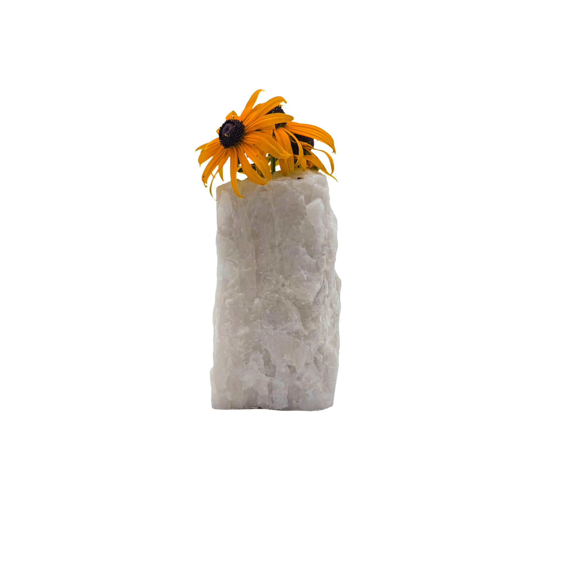 Clear quartz crystal vase in frosted white stone, A grade, Minas Gerais Brazil, view 2