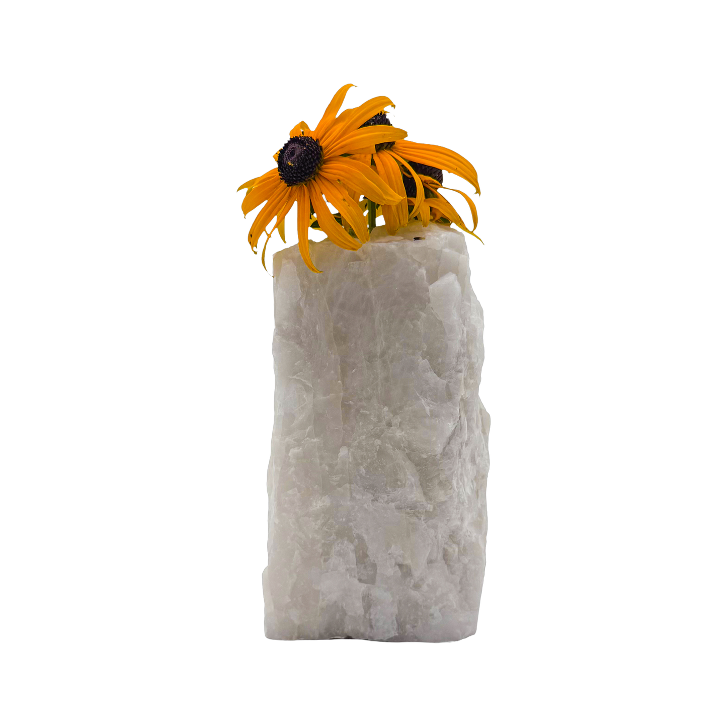 Clear quartz crystal vase in frosted white stone, A grade, Minas Gerais Brazil, view 2