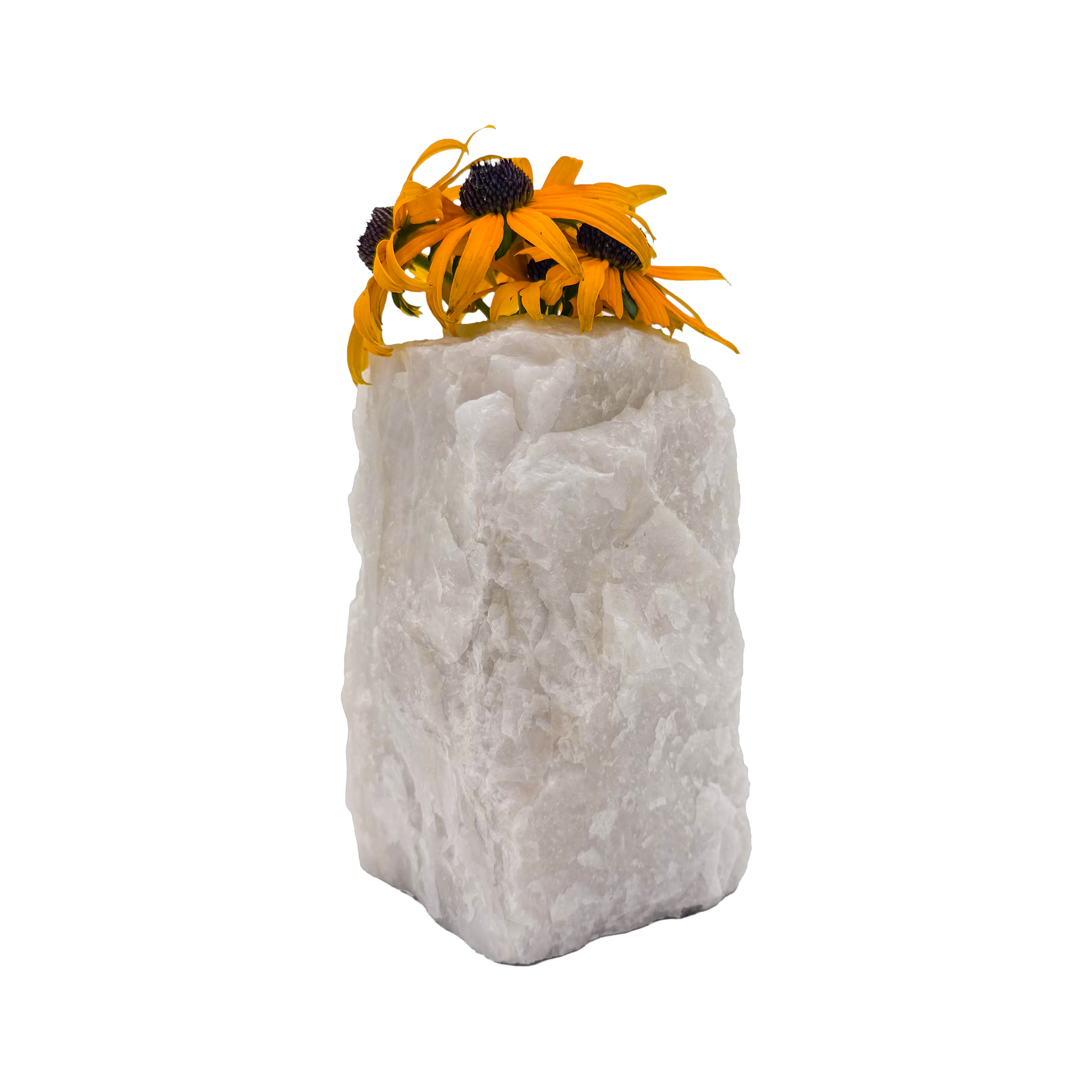 Clear quartz crystal vase in frosted white stone, A grade, Minas Gerais Brazil, view 1