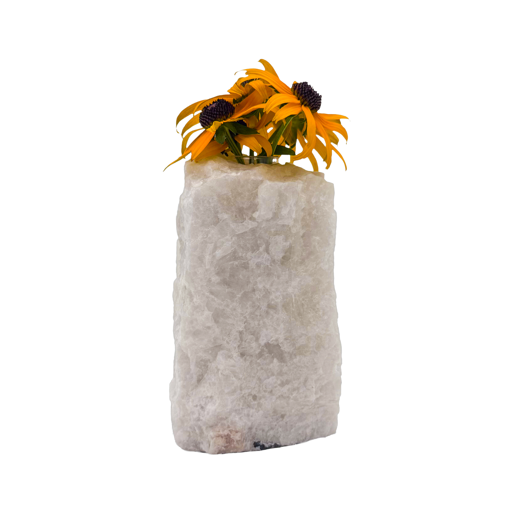Clear quartz crystal vase in frosted white stone, A grade, Minas Gerais Brazil, view 5