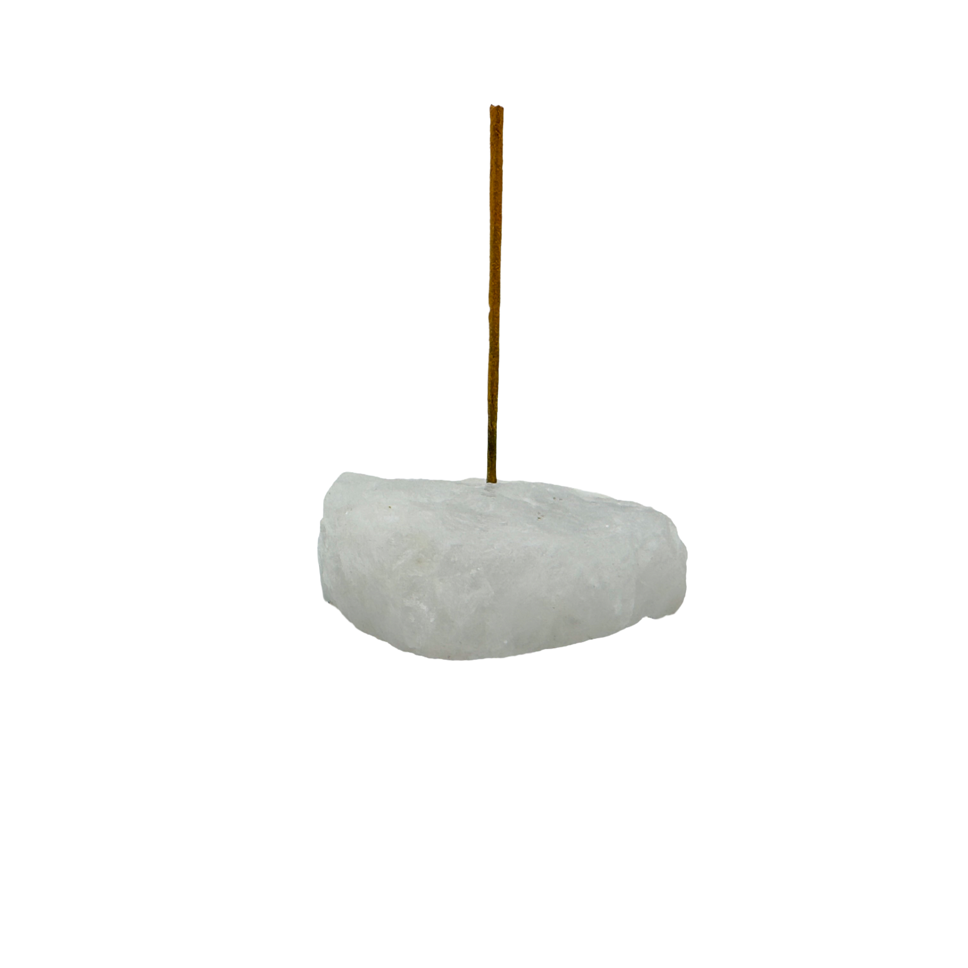 Polished Clear Quartz incense holder from Brazil, alternate view