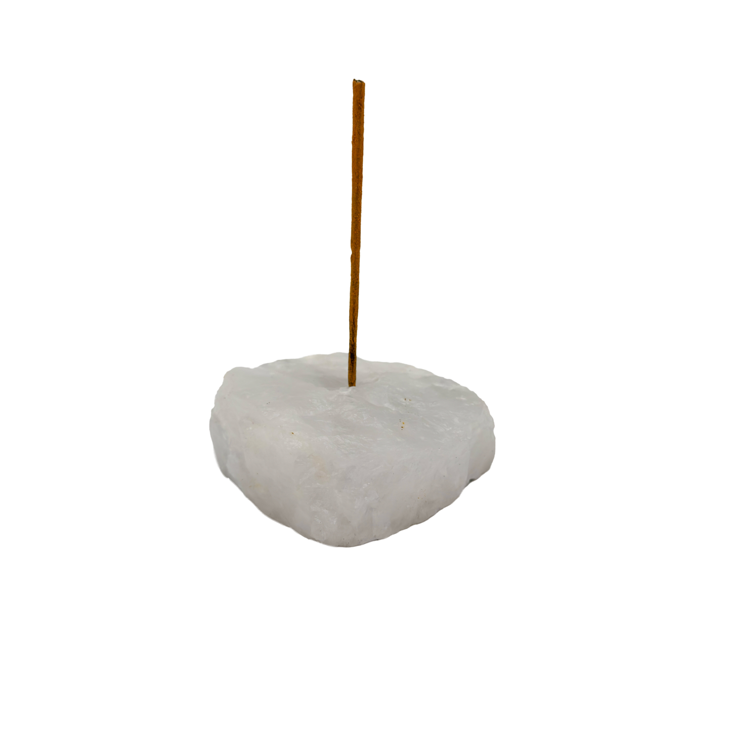 Polished Clear Quartz incense holder from Brazil, alternate view