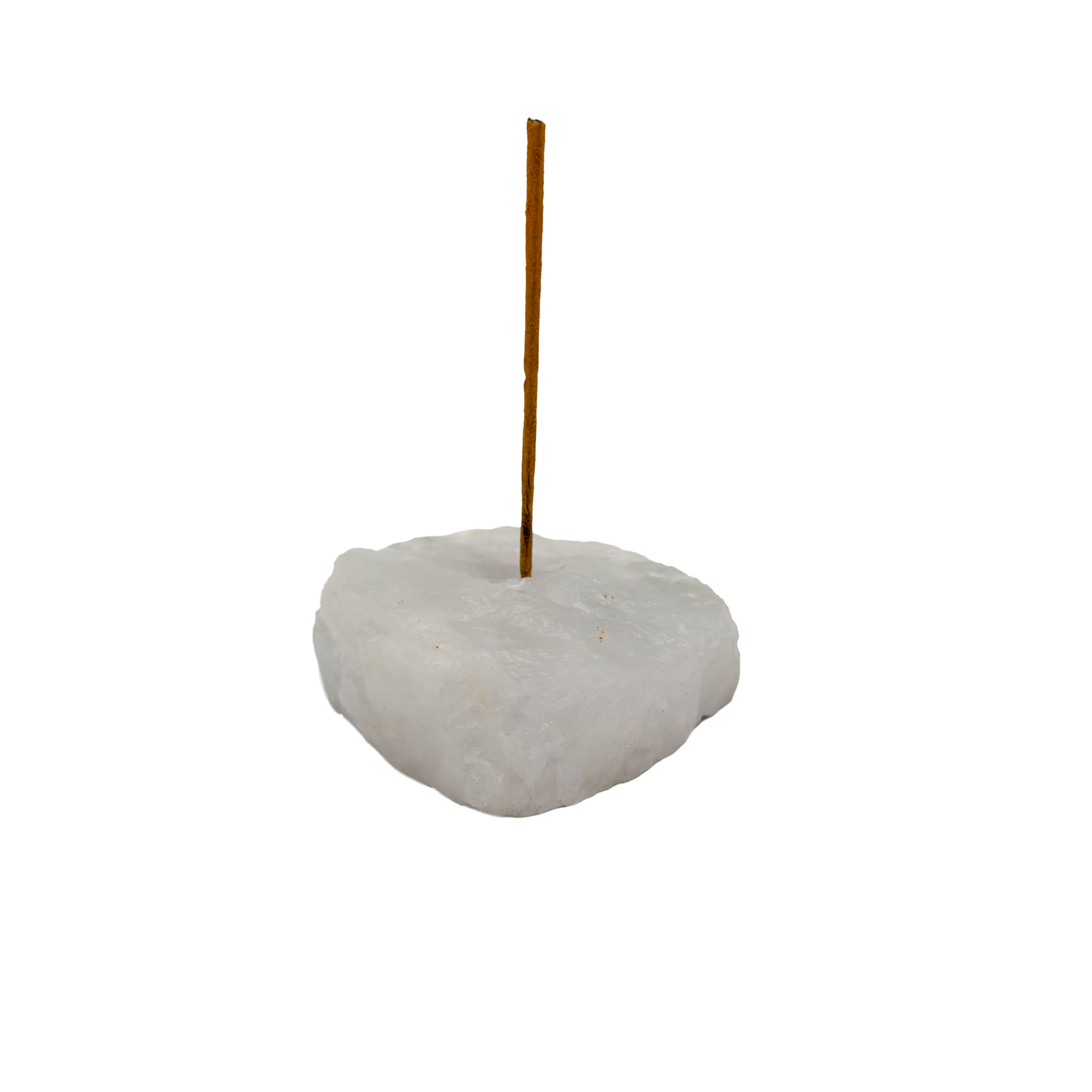 Polished Clear Quartz incense holder from Brazil, alternate view