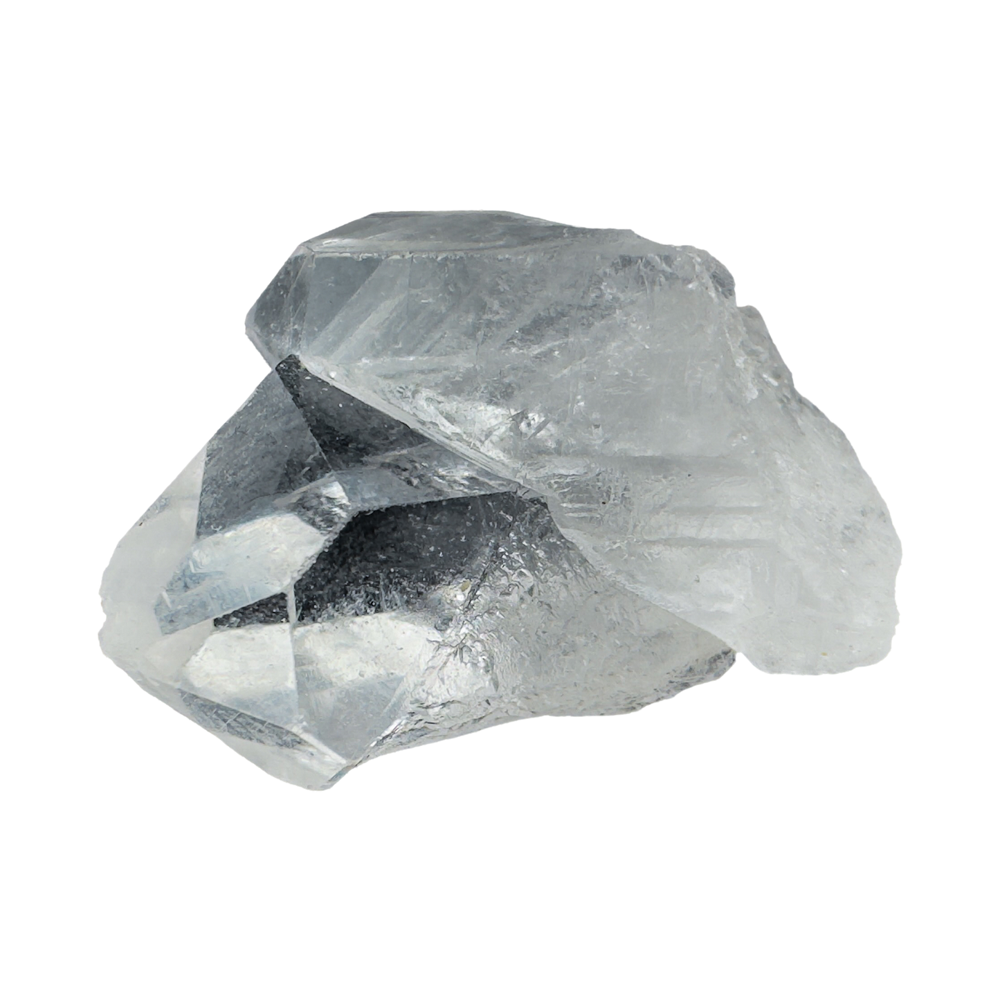 Close-up of Grade AA Clear Quartz mini clusters showing multiple natural terminations on common matrix