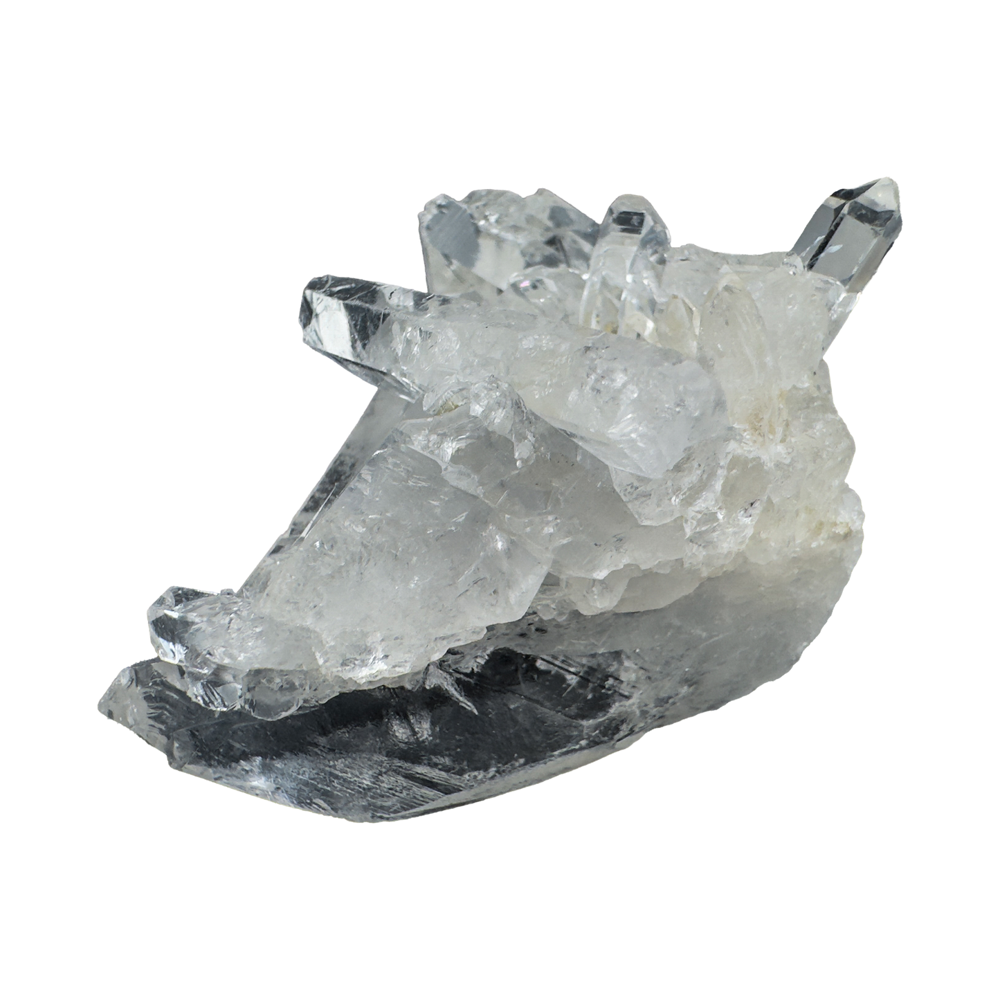 Top angle of Clear Quartz mini cluster showing transparency and natural crystalline depth