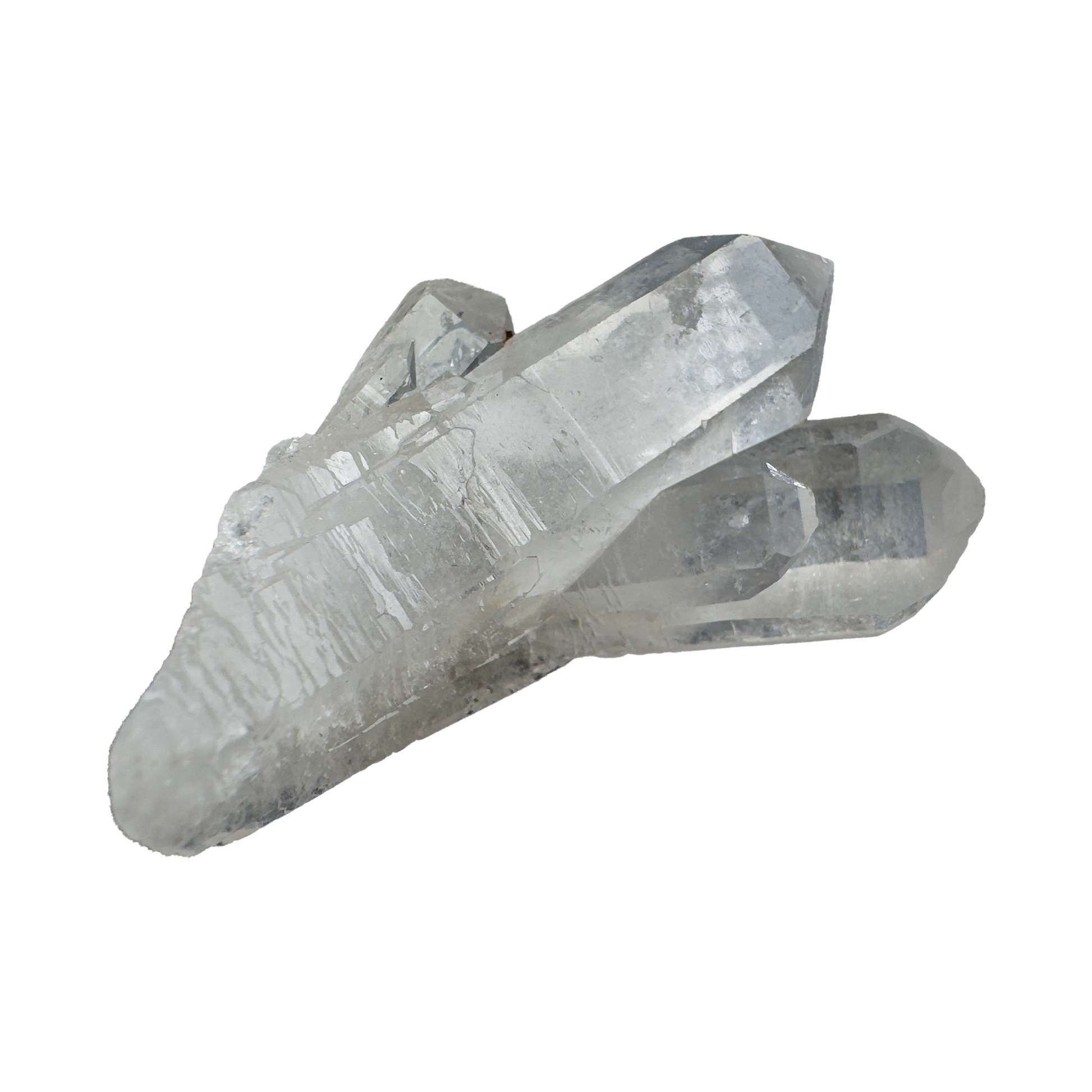 Detail of Clear Quartz mini cluster showing individual crystal terminations and clarity