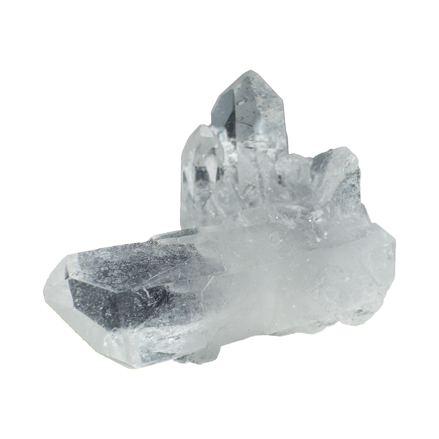 Close-up of Clear Quartz mini cluster showing multiple natural terminations and crystalline structure