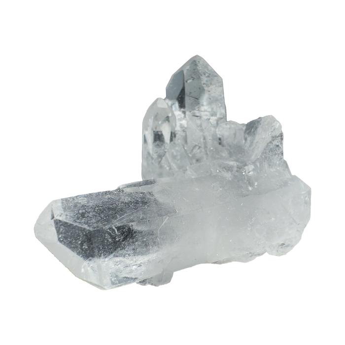 Close-up of Clear Quartz mini cluster showing multiple natural terminations and crystalline structure