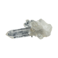 Profile view of Grade AA Clear Quartz mini cluster with natural matrix base