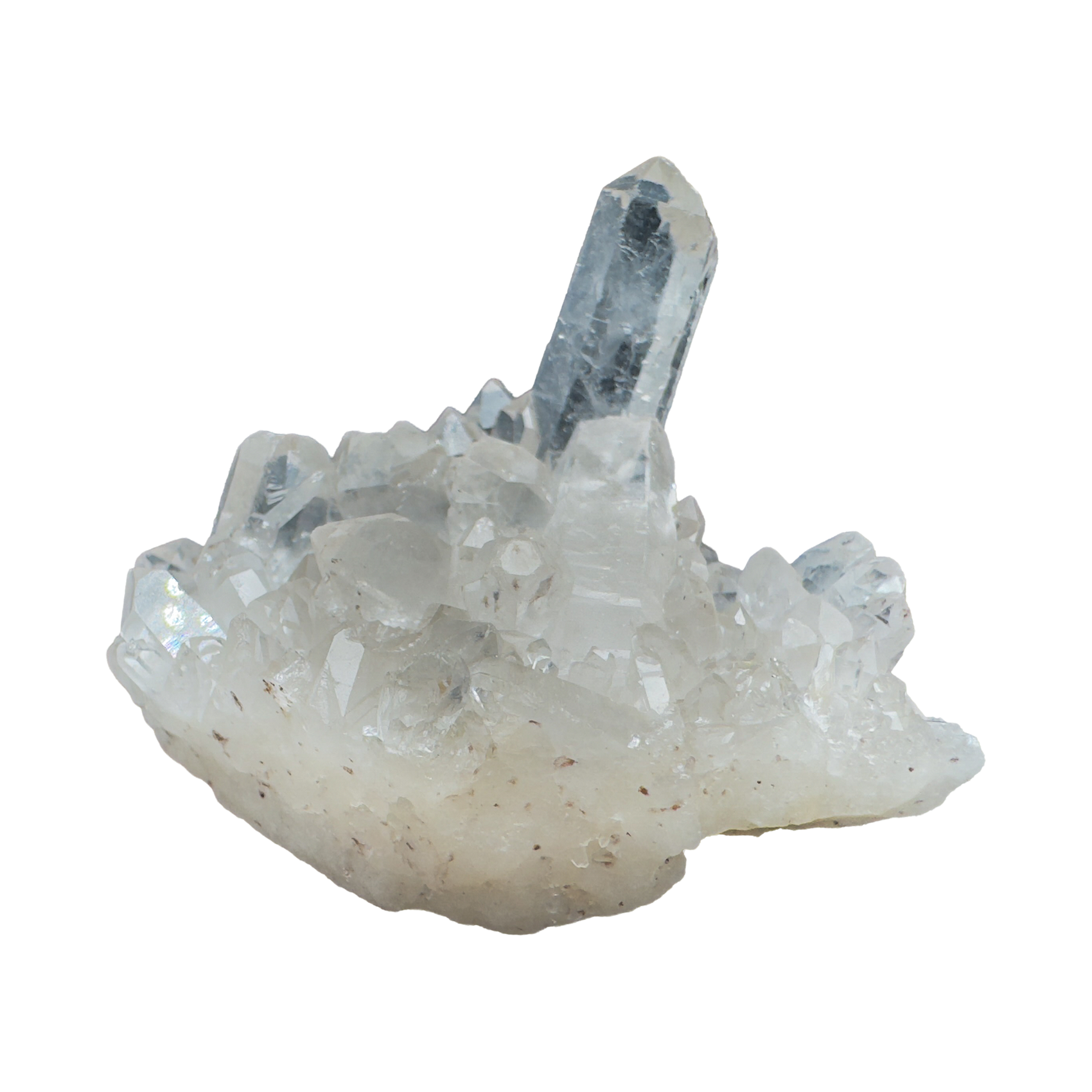 Top view of Clear Quartz mini cluster Set B showing crystal point arrangement