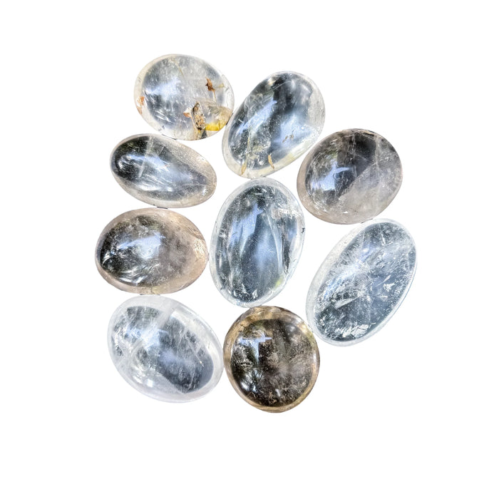 Group of Clear Quartz palm stones, AA grade, 1.5 to 3 inch, from Vakinankaratra, Madagascar