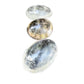 Two Clear Quartz palm stones from Vakinankaratra with contrasting clarity