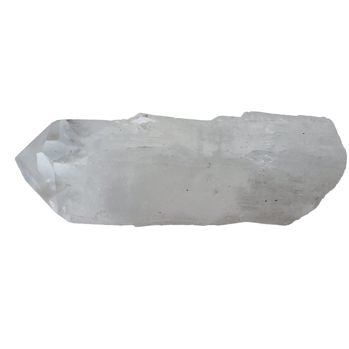 Detail view of A Grade Clear Quartz raw crystal point from Madagascar