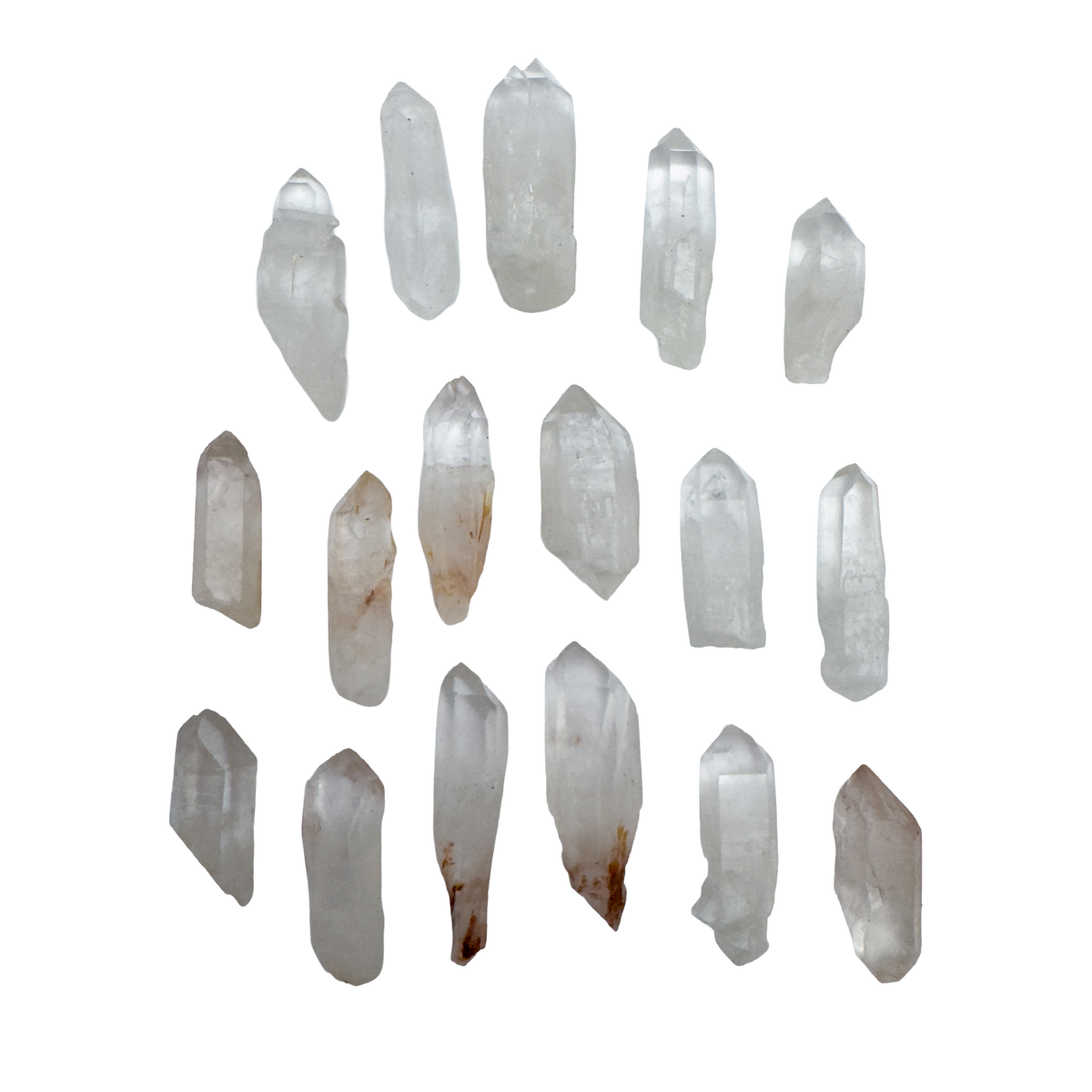 Group of A Grade Clear Quartz raw crystal points from Madagascar