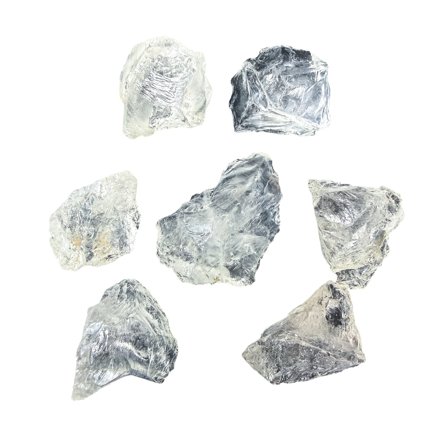Full spread of chunky Clear Quartz rough, AA grade, 1.5 to 2.5 inch, from Minas Gerais, Brazil