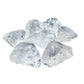 Four large Clear Quartz rough chunks arranged to show the top of the size range