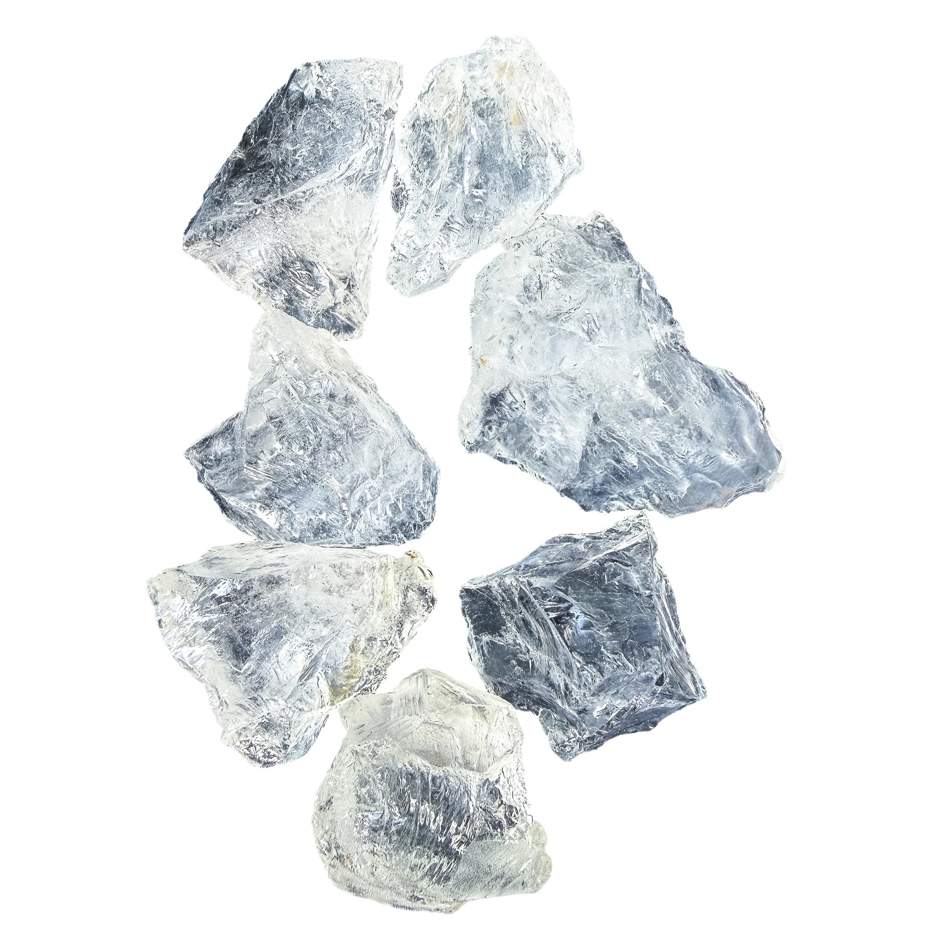 Loose Clear Quartz rough chunks, untumbled and untreated, Brazil sourced