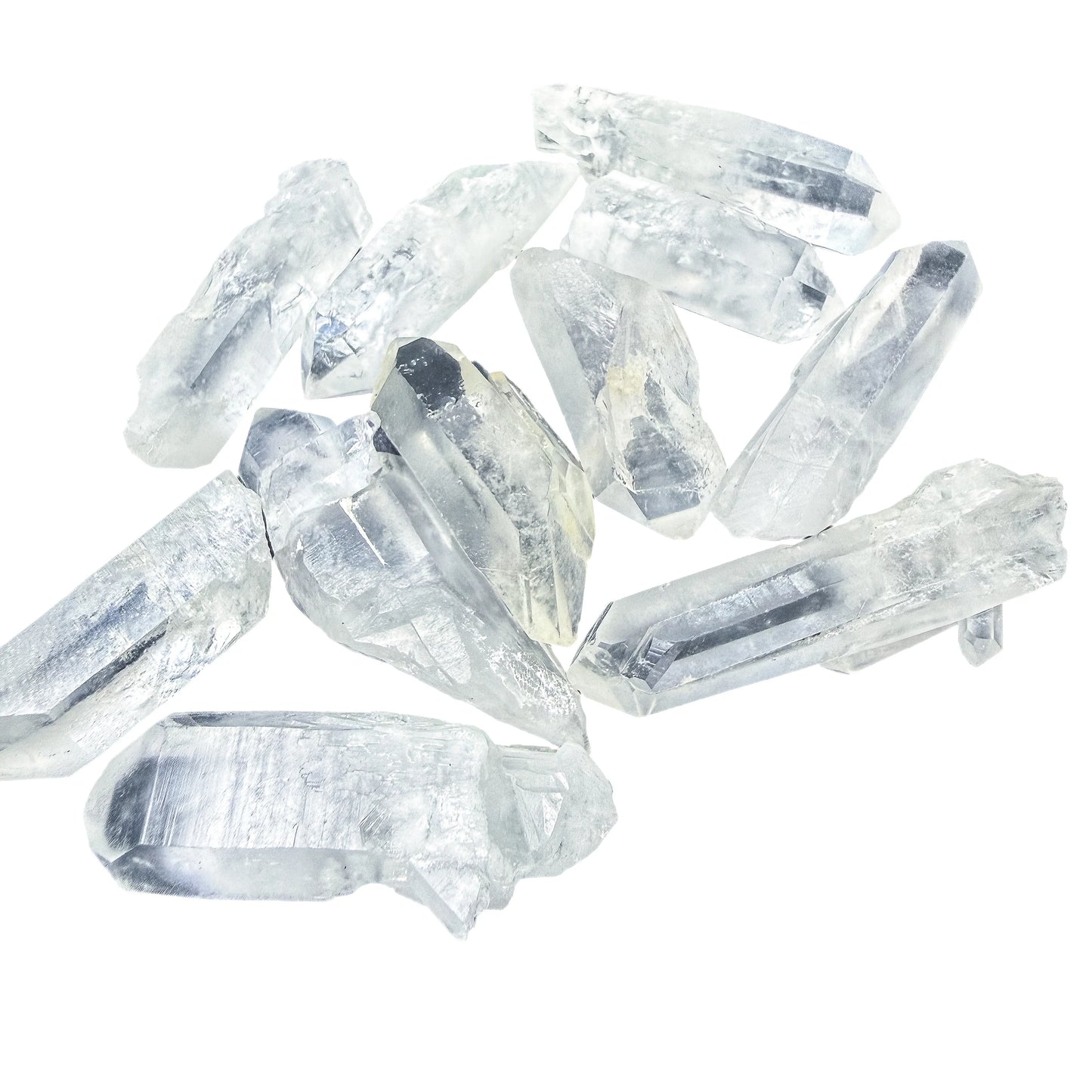 Profile of a single larger Clear Quartz point showing the termination and body