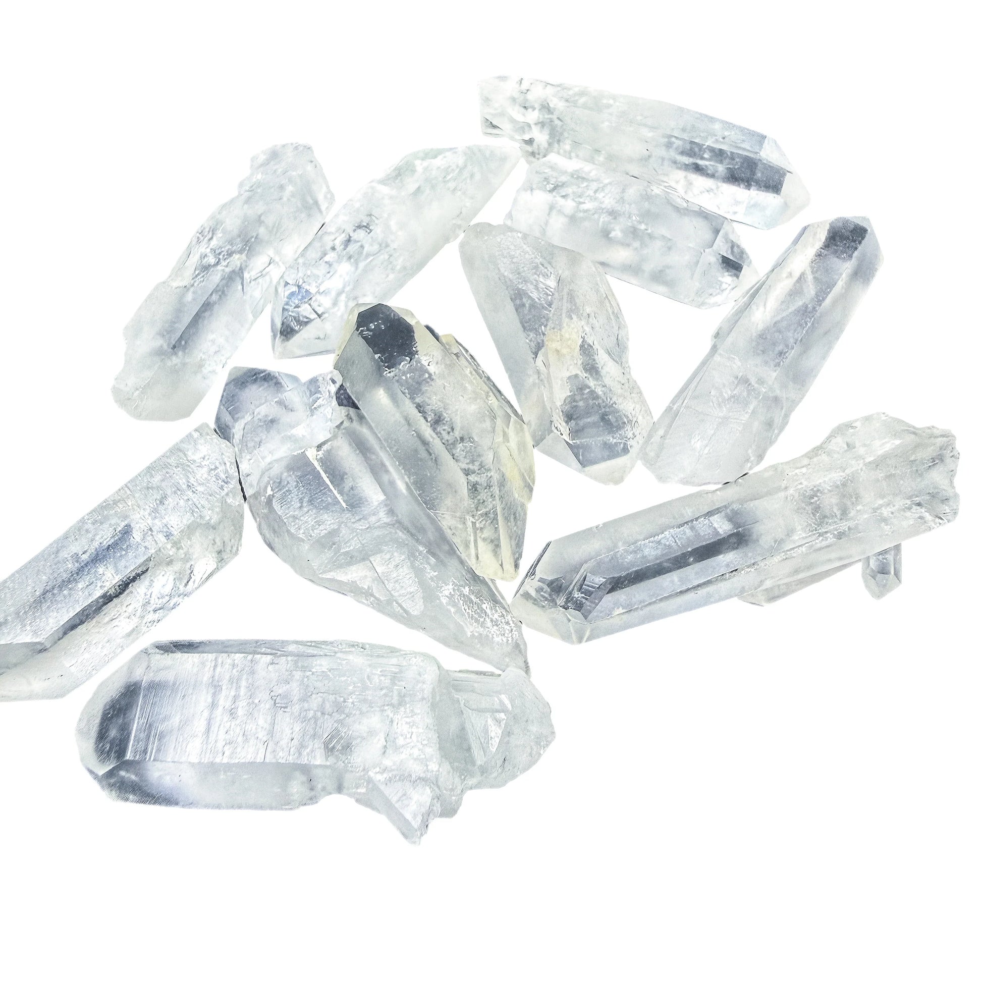 Profile of a single larger Clear Quartz point showing the termination and body
