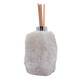 Clear quartz reed diffuser angled view showing milky white crystal texture