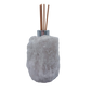 Clear quartz reed oil diffuser rear view, untreated natural crystal surface