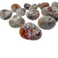 Crazy lace agate hand polished stones with swirling chalcedony banding, Chihuahua, Mexico